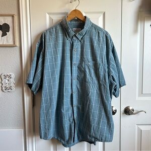 Carhartt men’s 3x blue & white plaid short sleeve button down work shirt